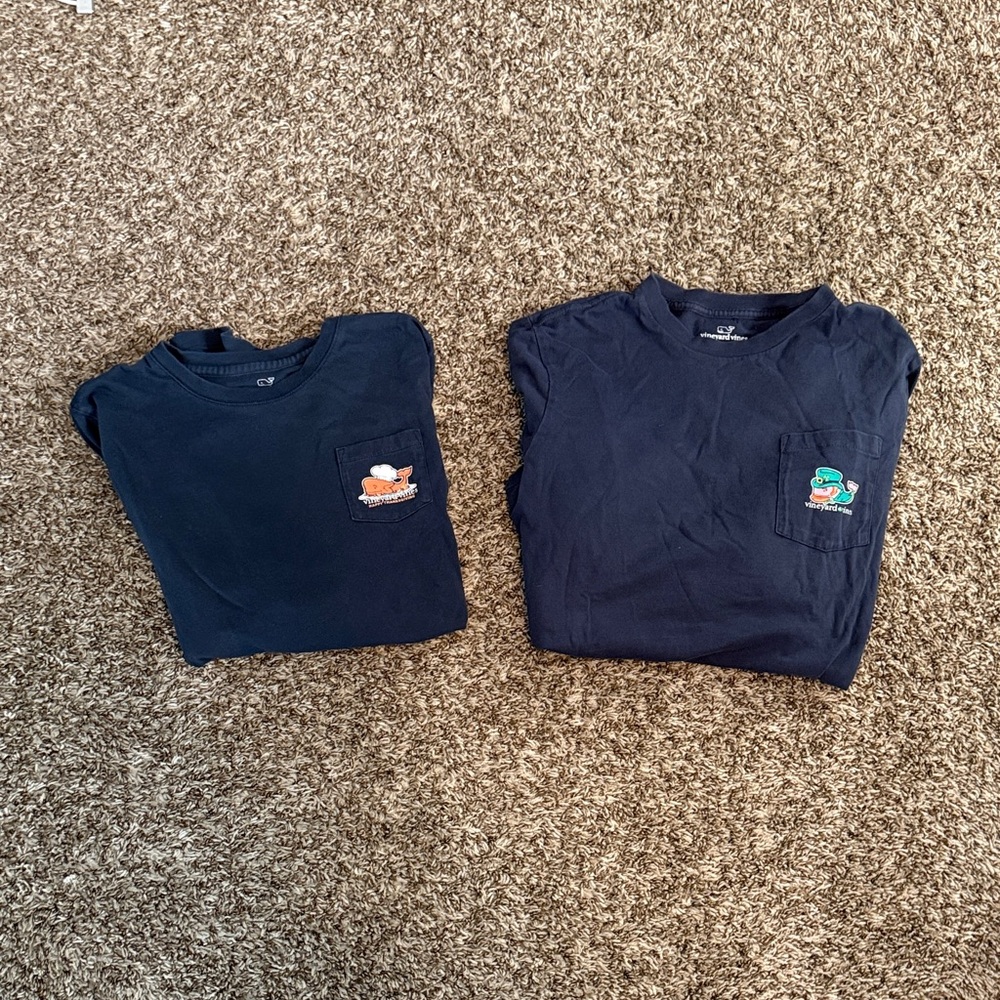 Vineyard Vines Kids Navy Tees with Fun Graphics